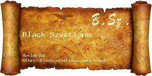 Black Szvetlana névjegykártya
